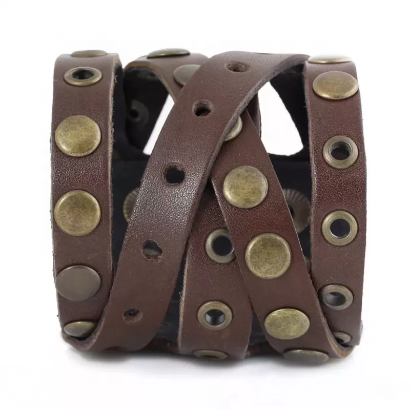 Кожаный браслет мужской Scappa M-508 коричневый