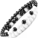 Набор браслетов на резинке из черного и белого агата Everiot Select select LNS-2138