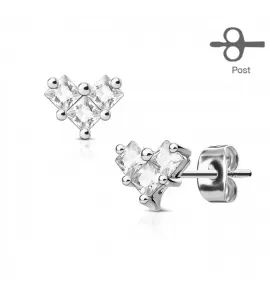 Женские серьги-гвоздики TATIC EA-014-C с родиевым покрытием