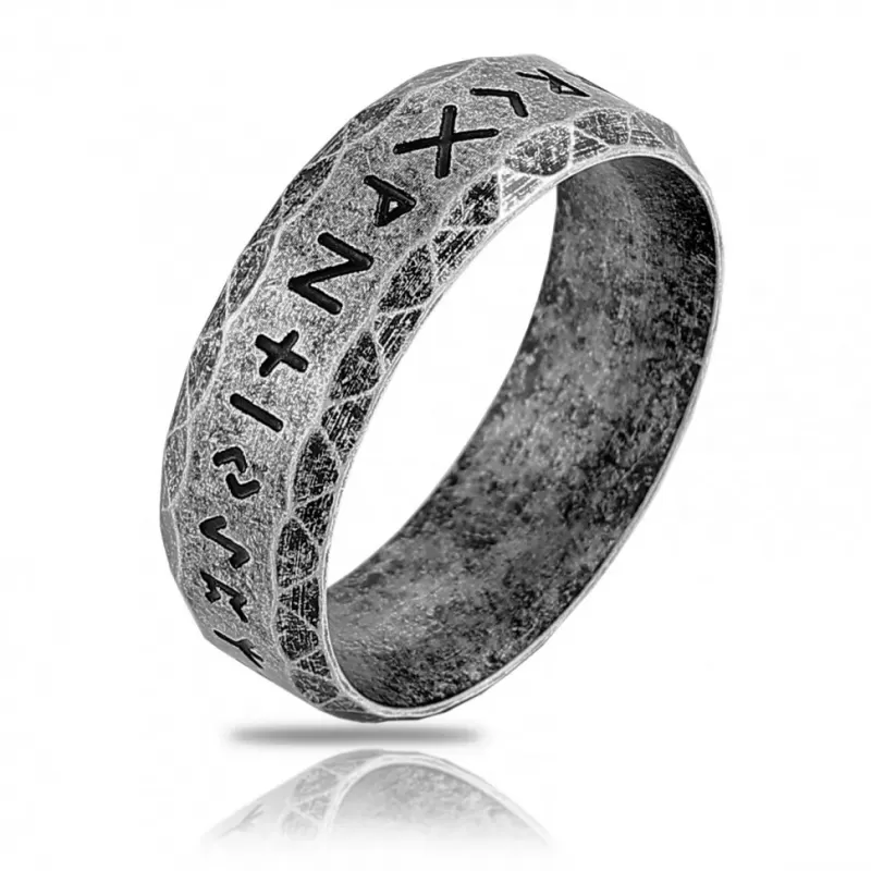 Кольцо из стали TATIC RSS-9096-ST с рунами