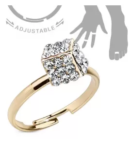 Безразмерное незамкнутое кольцо для пальцев ног/на фалангу TATIC R-A035 с фианитами