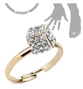 Безразмерное незамкнутое кольцо для пальцев ног/на фалангу TATIC R-A035 с фианитами