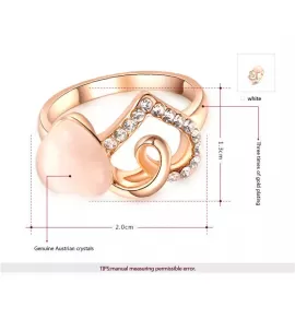 Кольцо ROZI RG-37300B с декором в виде сердец с кристаллами