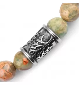 Браслет Шамбала из яшмы Everiot Select LNS-2181 с шармом "Дерево"