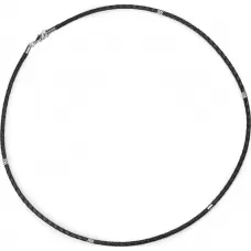 Мужской плетеный шнурок из кожи Everiot Select LC-5004 со стальными вставками