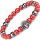 Браслет на резинке Everiot Select LNS-0280 из коралла и гематита со стальной бусиной "ОМ"