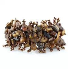 Браслет Indigo ING-1449 из бисера и камня тигровый глаз