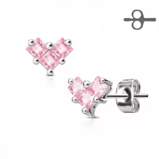 Женские серьги-гвоздики TATIC EA-014-P с родиевым покрытием