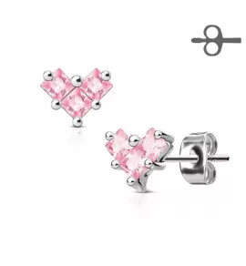 Женские серьги-гвоздики TATIC EA-014-P с родиевым покрытием