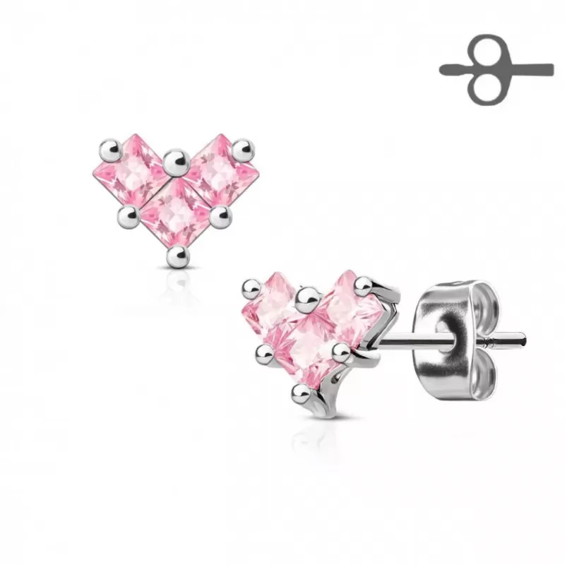 Женские серьги-гвоздики TATIC EA-014-P с родиевым покрытием