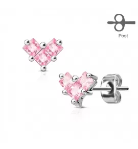 Женские серьги-гвоздики TATIC EA-014-P с родиевым покрытием