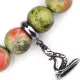 Браслет на резинке из унакита, лавы, c подвеской в виде змеи Everiot Select LNS-2142
