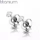 Титановые серьги-гвоздики (пусеты) TATIC T23ER01 с фианитом от 2 до 5 мм