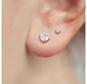 Титановые серьги-гвоздики (пусеты) TATIC T23ER01 с фианитом от 2 до 5 мм