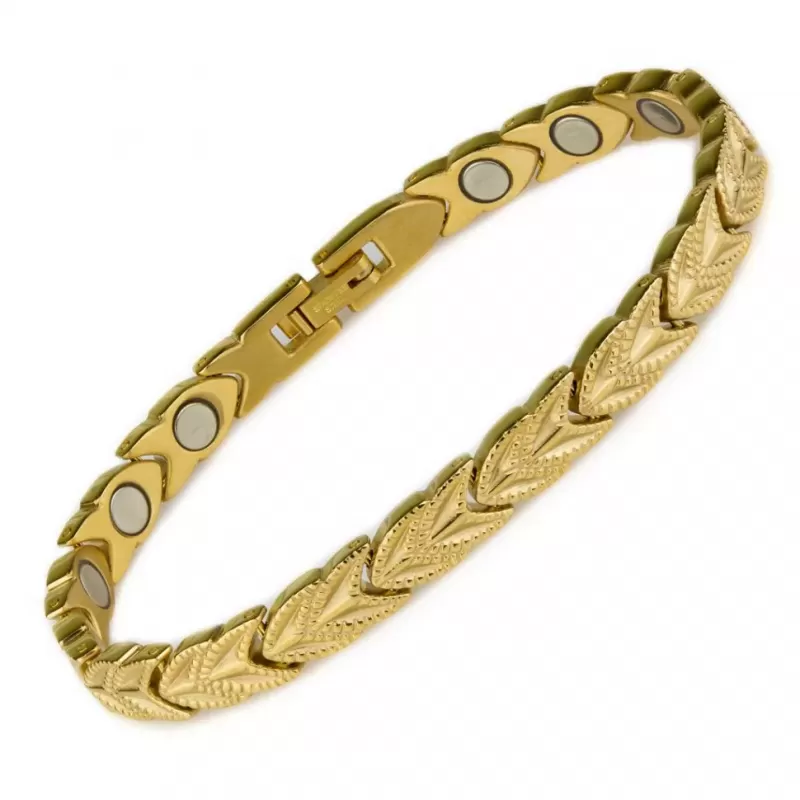 Магнитный браслет мужской Magnetana KBM-180821 с золотистым покрытием