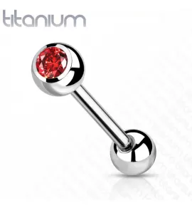 Штанга из титана с фианитом Pirslab --T23B03-R для пирсинга хряща уха, хеликса, языка, брови, сосков