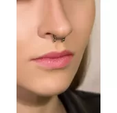 Магнитный фейк септум (серьга обманка, клипса в нос, ухо) из стали PiercedFish SEPF01-GD имитация пирсинг подковы