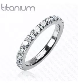 Помолвочное кольцо из титана Spikes R-TI-3866 с фианитами