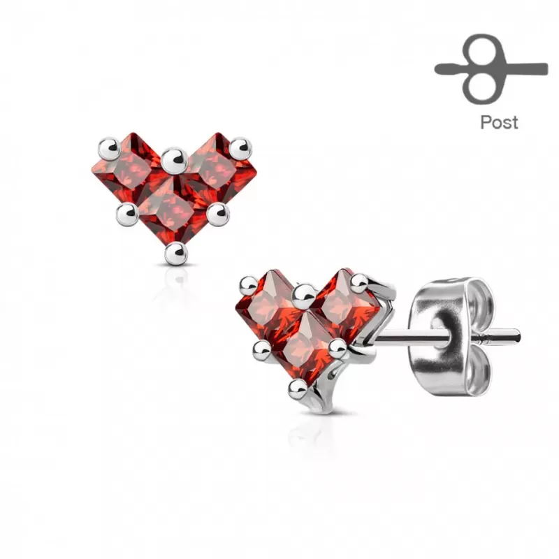 Женские серьги-гвоздики TATIC EA-014-R с родиевым покрытием