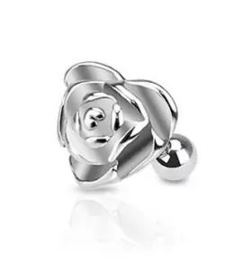 Штанга 1,2 мм в форме розы из стали для пирсинга хеликса, трагуса PiercedFish JA1013