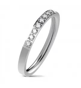 Кольцо из стали TATIC R-M6104S с фианитами