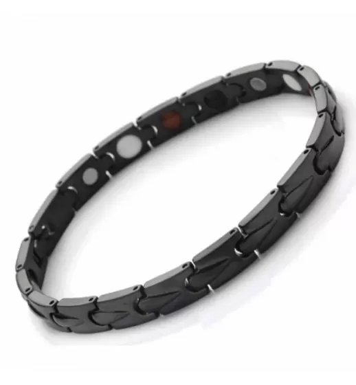 Магнитный браслет мужской из стали Everiot SB-MJ-028QD черного цвета