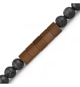 Браслет в два оборота на резинке из лавы и гематита Everiot Select LNS-2144