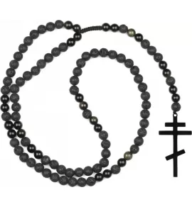 Мужской розарий Everiot Select LNS-3086 из лавы и золотого обсидиана