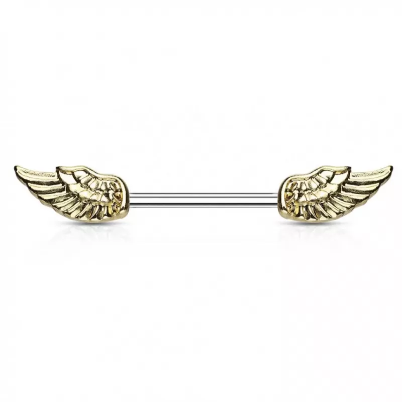 Штанга для пирсинга сосков PiercedFish KB060 из стали в виде крыльев