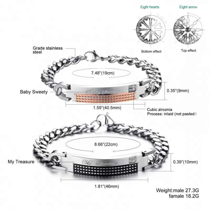 Браслет из стали Everiot SB-XP-108 с романтичной надписью