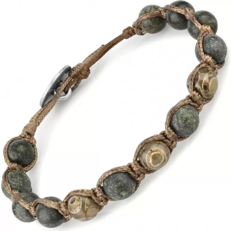 Браслет Everiot Select LNS-0257 из змеевика с бусиной Дзи