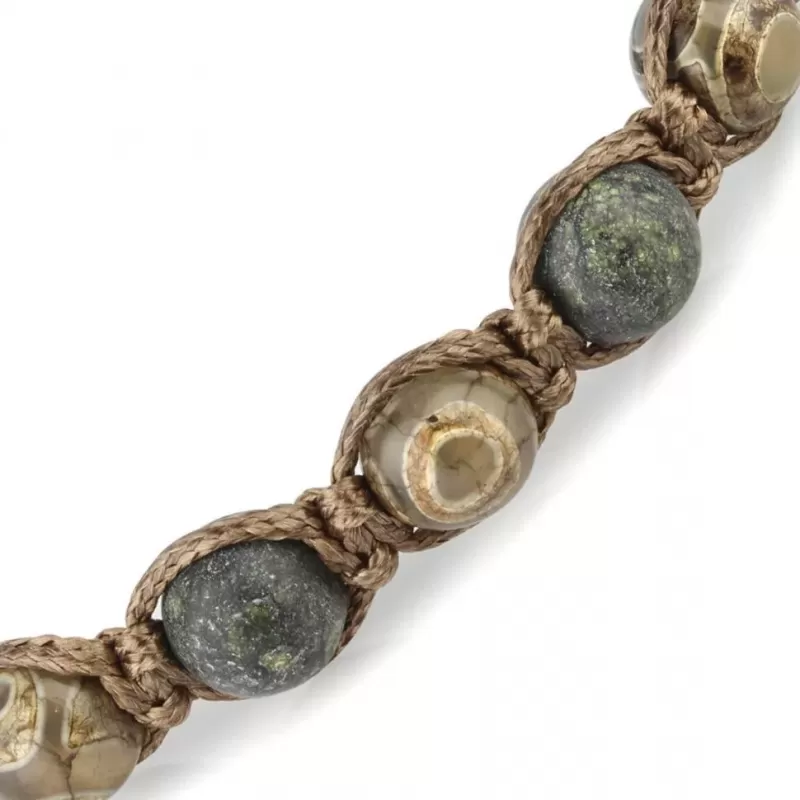 Браслет Everiot Select LNS-0257 из змеевика с бусиной Дзи