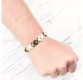 Магнитный браслет мужской из стали Everiot SB-MJ-102QJ золотого цвета