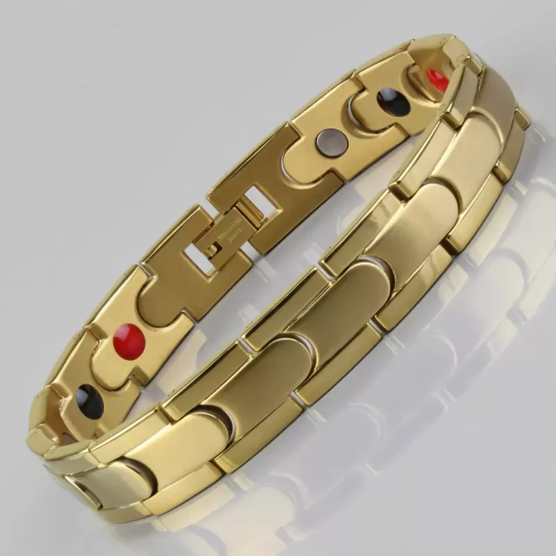 Магнитный браслет мужской из стали Everiot SB-MJ-102QJ золотого цвета