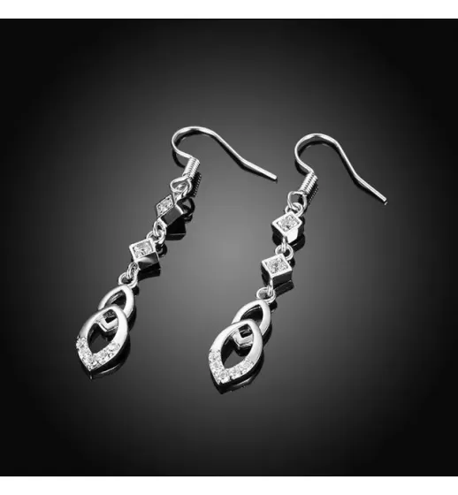 Серьги-подвески SPE-XP-10265 с фианитами