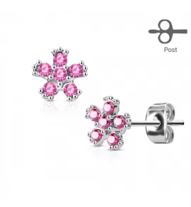 Женские серьги-гвоздики TATIC EA-015-P с родиевым покрытием