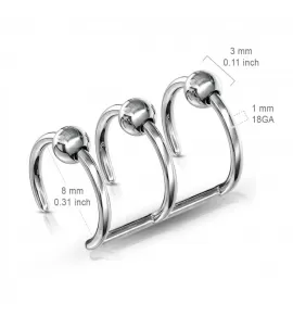 Стальная клипса на хеликс (обманка, кафф) TATIC RSFX-04 имитация пирсинга хряща уха