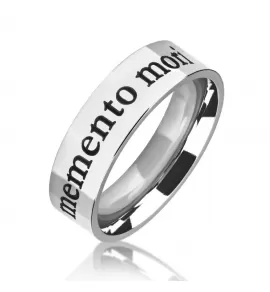 Кольцо из стали TATIC RSS-7541 с надписью на латыни "Memento mori"