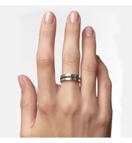 Кольцо из стали TATIC RSS-7541 с надписью на латыни "Memento mori"