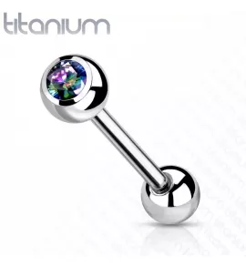 Штанга из титана с фианитом Pirslab --T23B03-VM для пирсинга хряща уха, хеликса, языка, брови, сосков