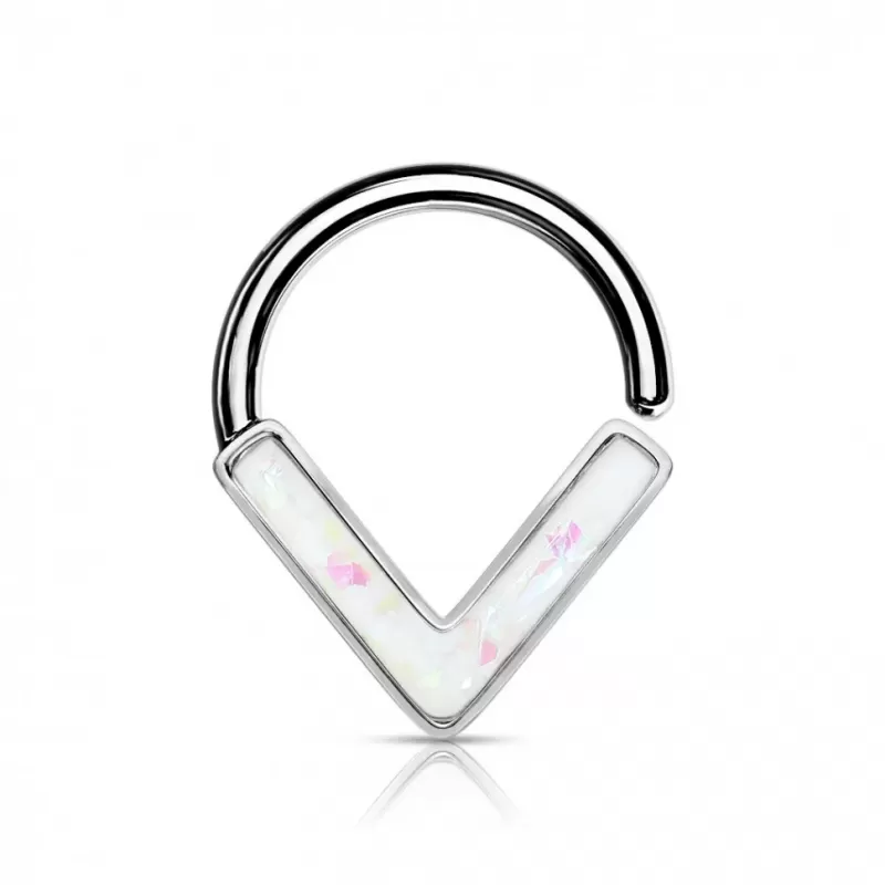 Кольцо из стали PiercedFish --RXS08-WH серьга для пирсинга септума носа, хряща уха, хеликса, козелка