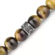 Мужской браслет Everiot STB-MJ-1726 из камня тигровый глаз с черепом