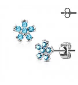 Женские серьги-гвоздики TATIC EA-015-Q с родиевым покрытием