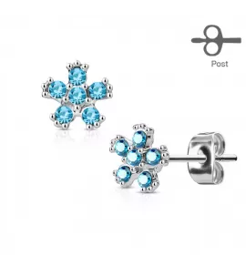 Женские серьги-гвоздики TATIC EA-015-Q с родиевым покрытием