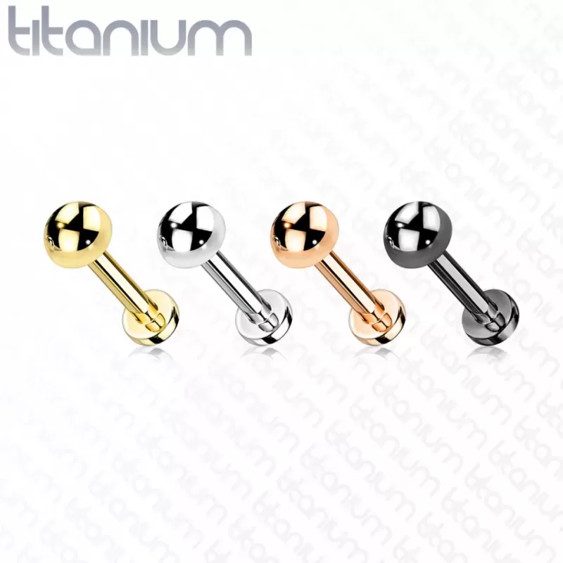 Титановая серьга лабрет Pirslab TIL17-K для пирсинга Монро, трагуса, хеликса
