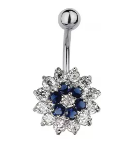 Украшение для пирсинга пупка "Цветок" Everiot AAB-59TBFL из стали