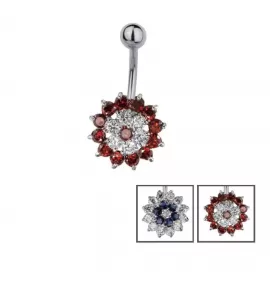 Украшение для пирсинга пупка "Цветок" Everiot AAB-59TBFL из стали