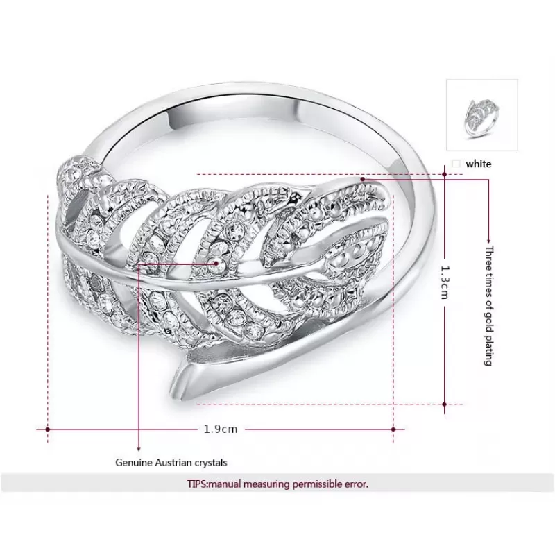 Кольцо ROZI RG-48280A в форме перышка