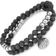 Браслет из лавы и гематита Everiot Select LNS-2196 c подвеской, Девой Марией и крестом
