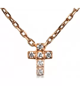 Минималистичное колье Everiot AAB-62GNSS с крестиком и фианитами